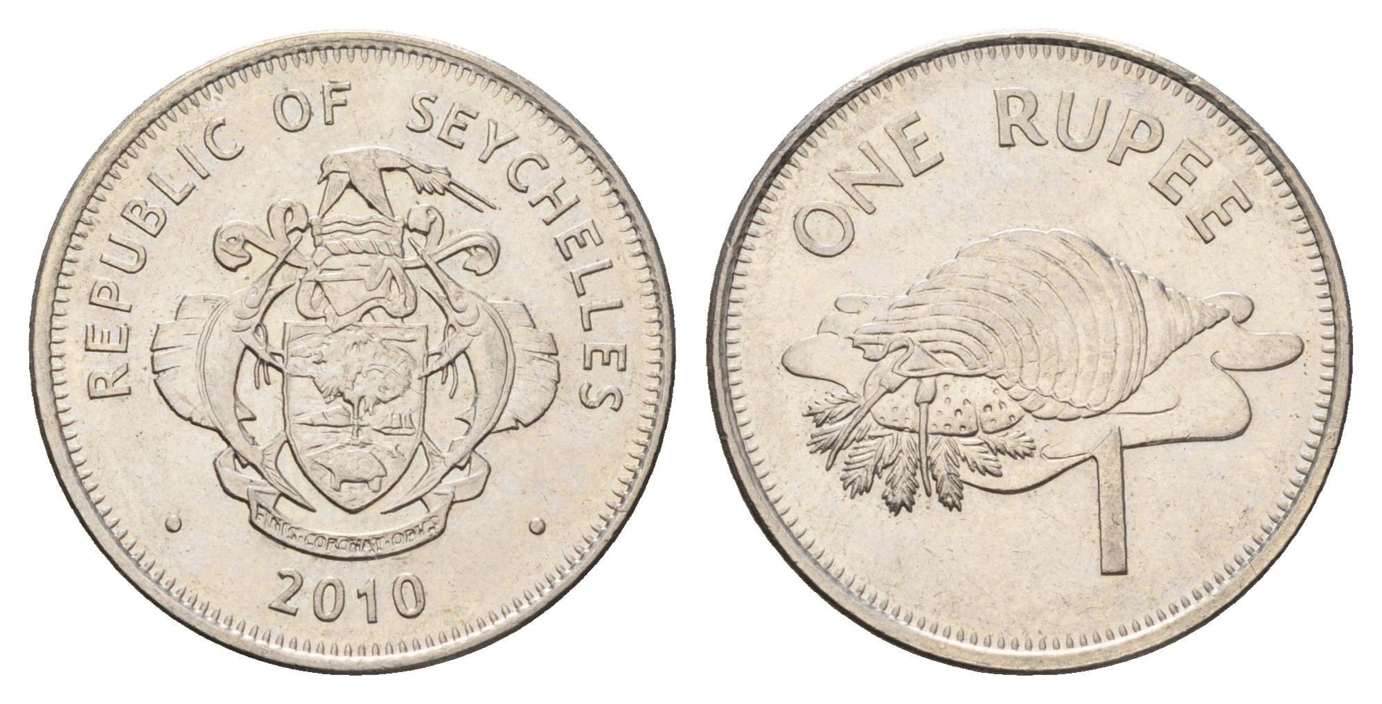 Сейшельские Острова (Сейшелы) 1 рупия 2010 KM 50.1 медно-никель UNC 4703-531