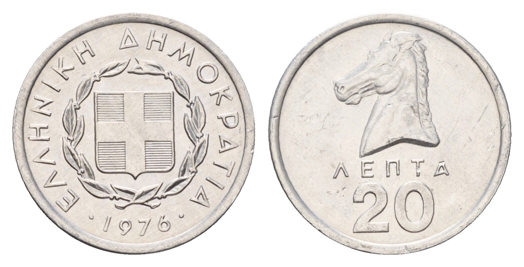 Греция 20 лепт 1976 KM 114 алюминий UNC 4668-1258