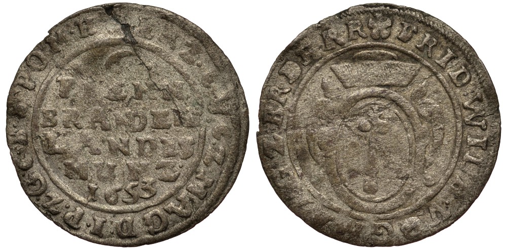 Бранденбург 6 пфеннигов 1653 KM 240 серебро 413-4324