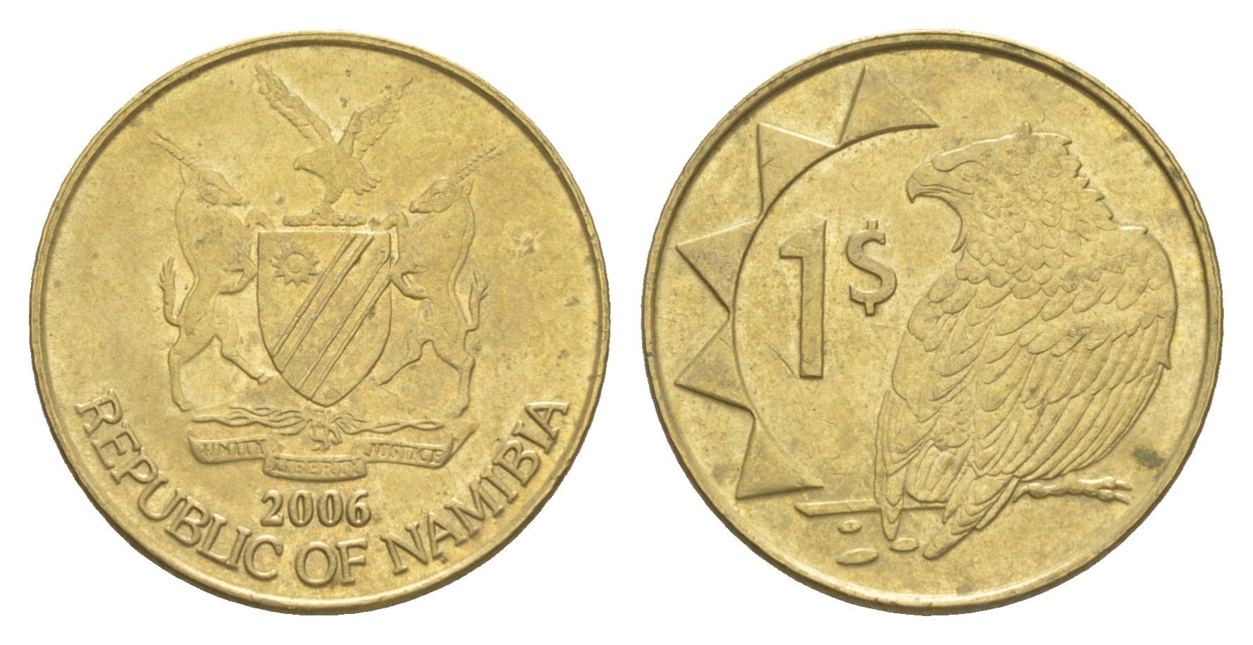 Намибия 1 доллар 2006 KM 4 латунь 4379-926