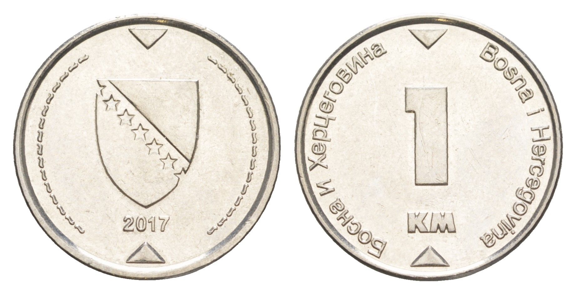 Босния и Герцеговина 1 марка 2017 KM 118 сталь плакированная никелем aUNC 4652-456