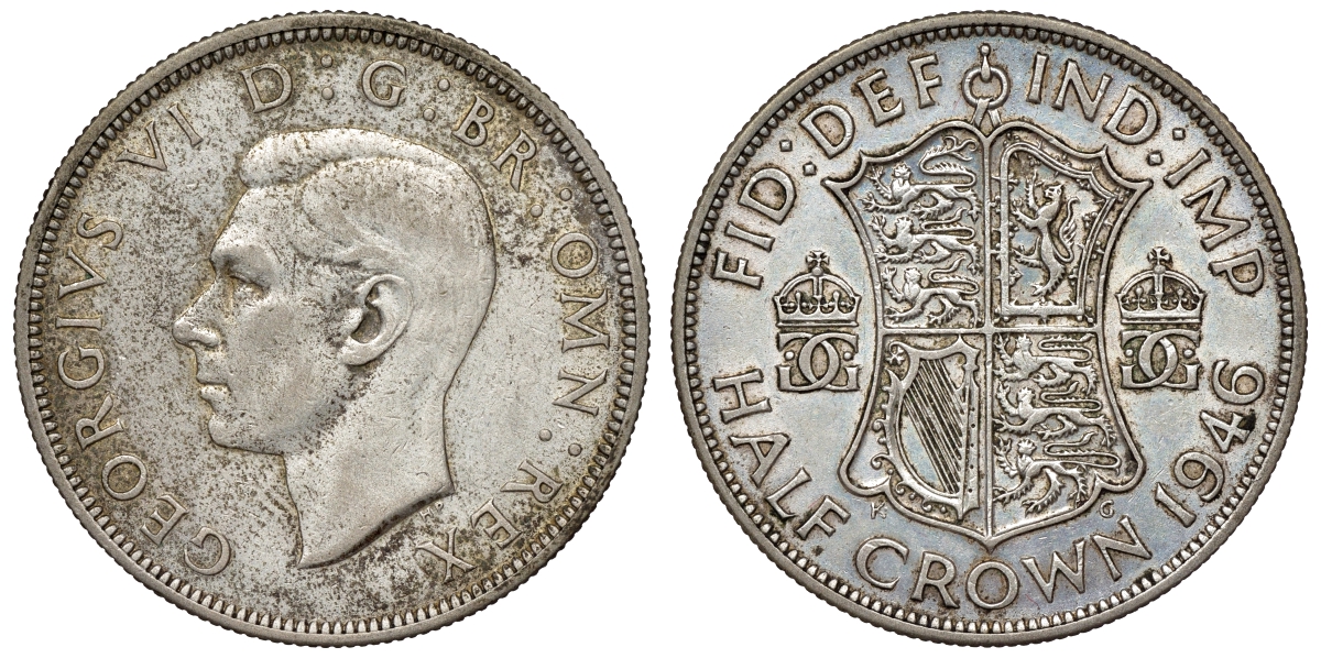 Великобритания 1/2 кроны 1946 Георг VI (1936-1952) KM 856, Spink 4080 серебро 4117-611