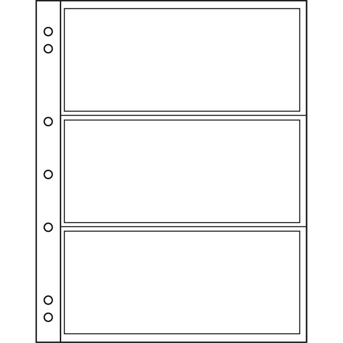 Лист в альбом Numis для 3 бон (C), прозрачный. Leuchtturm. 316522