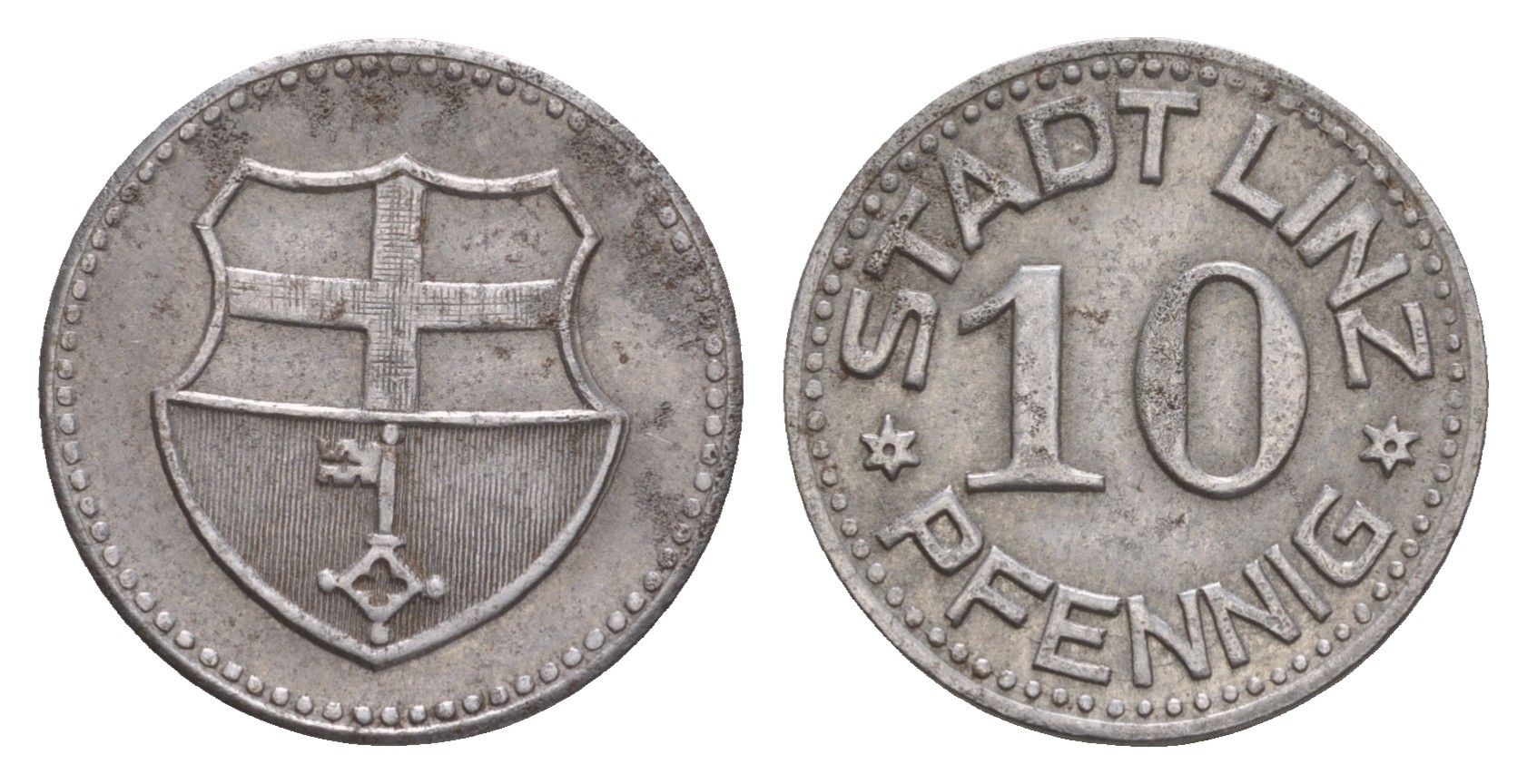 Линц-на-Рейне 10 пфеннигов ND Funck 298.1, Men18 19237.1 железо 4659-249