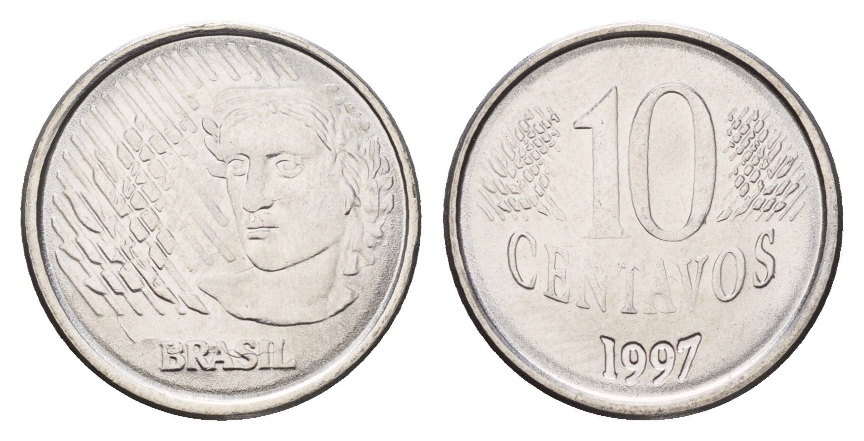 Бразилия 10 сентаво 1997 KM 633 нержавеющая сталь 4686-716