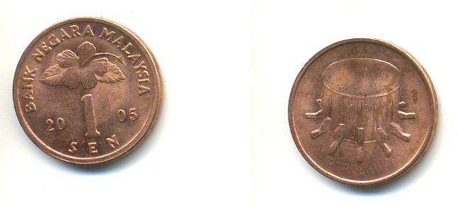 Малайзия 1 сен 2005 KM 49 сталь плакированная медью 176-755