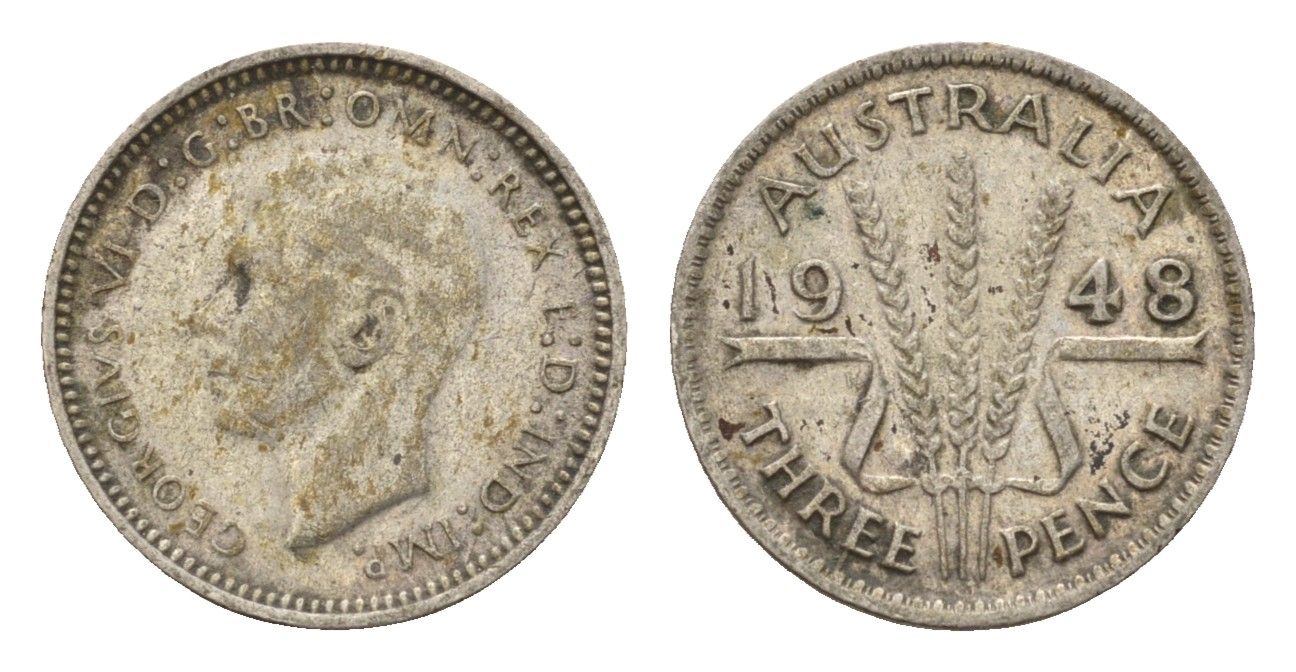 Австралия 3 пенса 1948 Георг VI (1936-1952) KM 37a серебро 4669-551