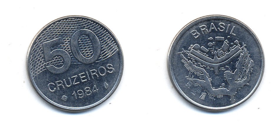 БРАЗИЛИЯ 50 КРУЙЗЕЙРО 1984 KM 594.1 сталь aUNC 51-5744