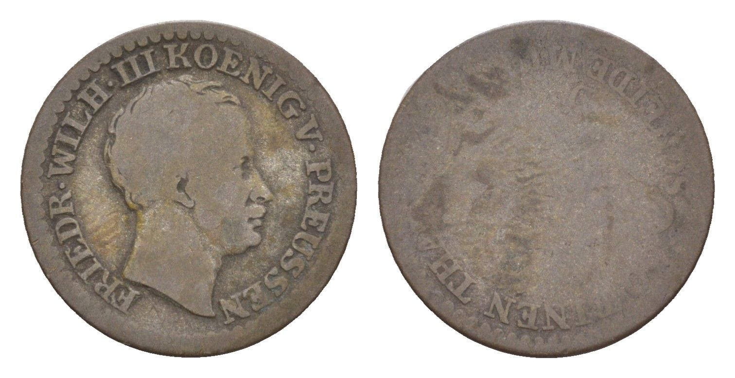 Пруссия 1 грош 1821-1840 D, Фридрих Вильгельм III (1797-1840) KM 410 серебро 4659-112