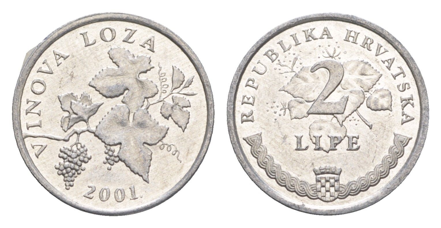 Хорватия 2 липы 2001 нечетный год KM 4 алюминий UNC 4651-544