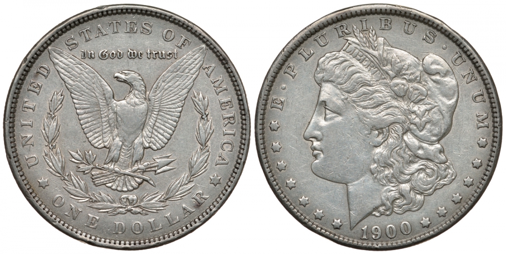 США 1 доллар 1900 Морган доллар KM 110 серебро 272-1435