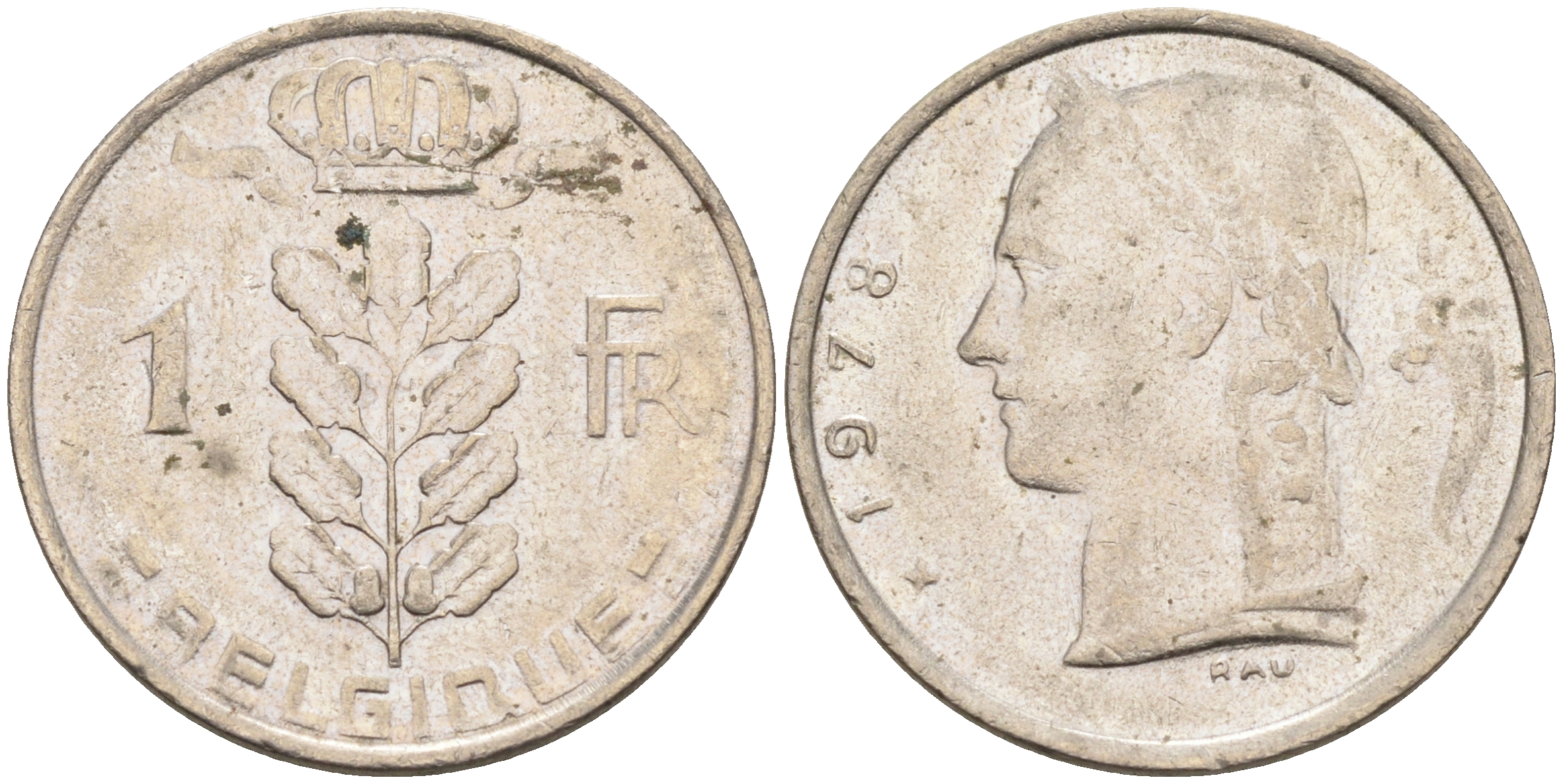 Бельгия 1 франк 1978 BELGIQUE KM 142.1 медно-никель 4592-535