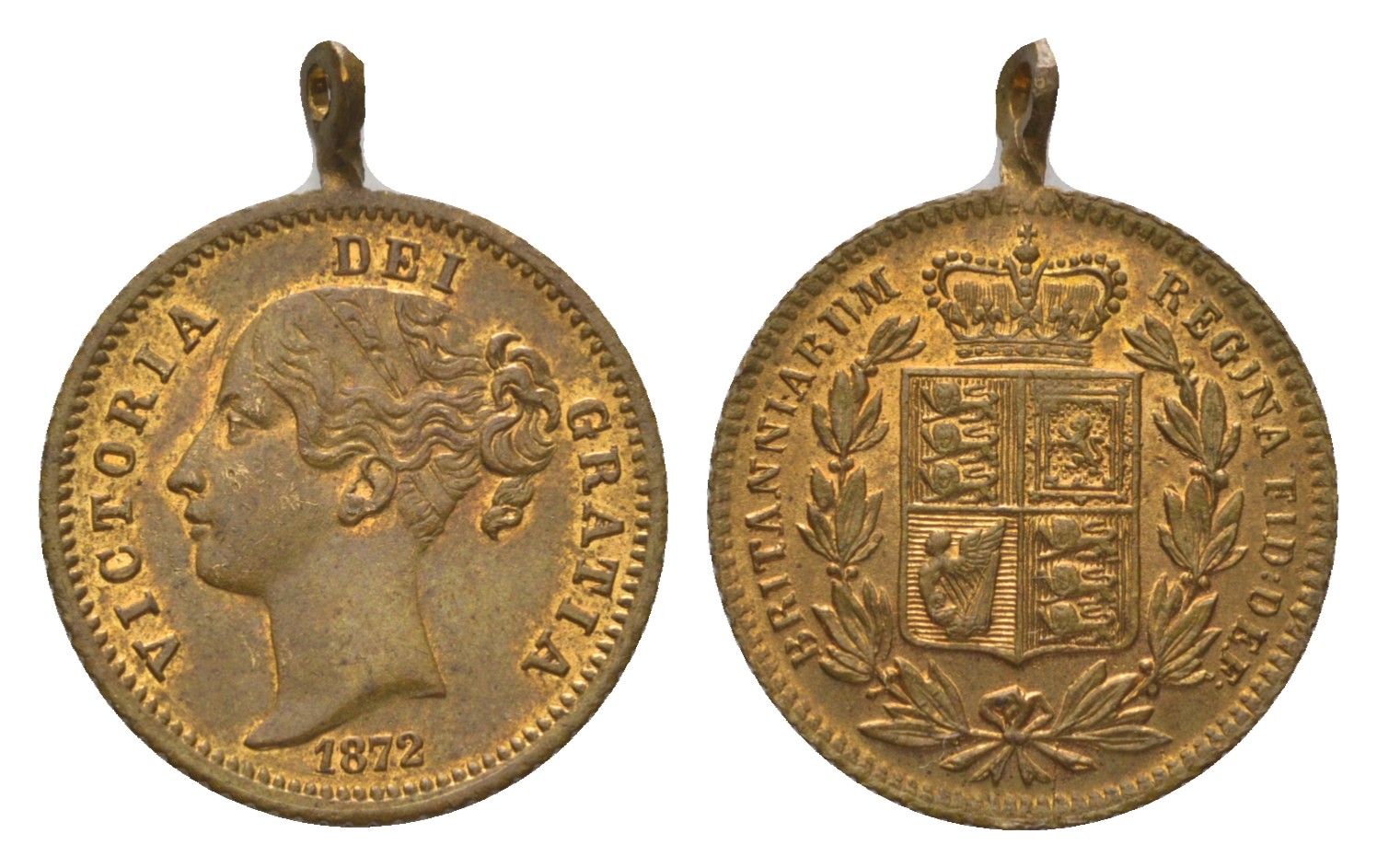 Австралия игровой жетон - 1 соверен 1872 диаметр 18 мм, вес 2 гр латунь 4627-624