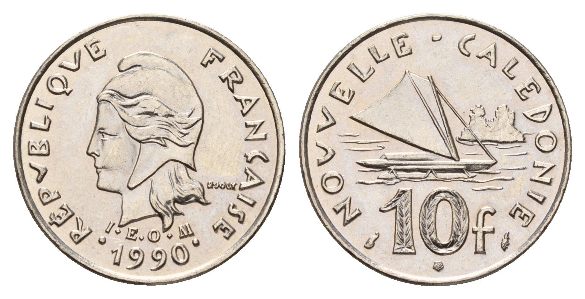 Новая Каледония 10 франков 1990 KM 11 никель UNC 4675-936