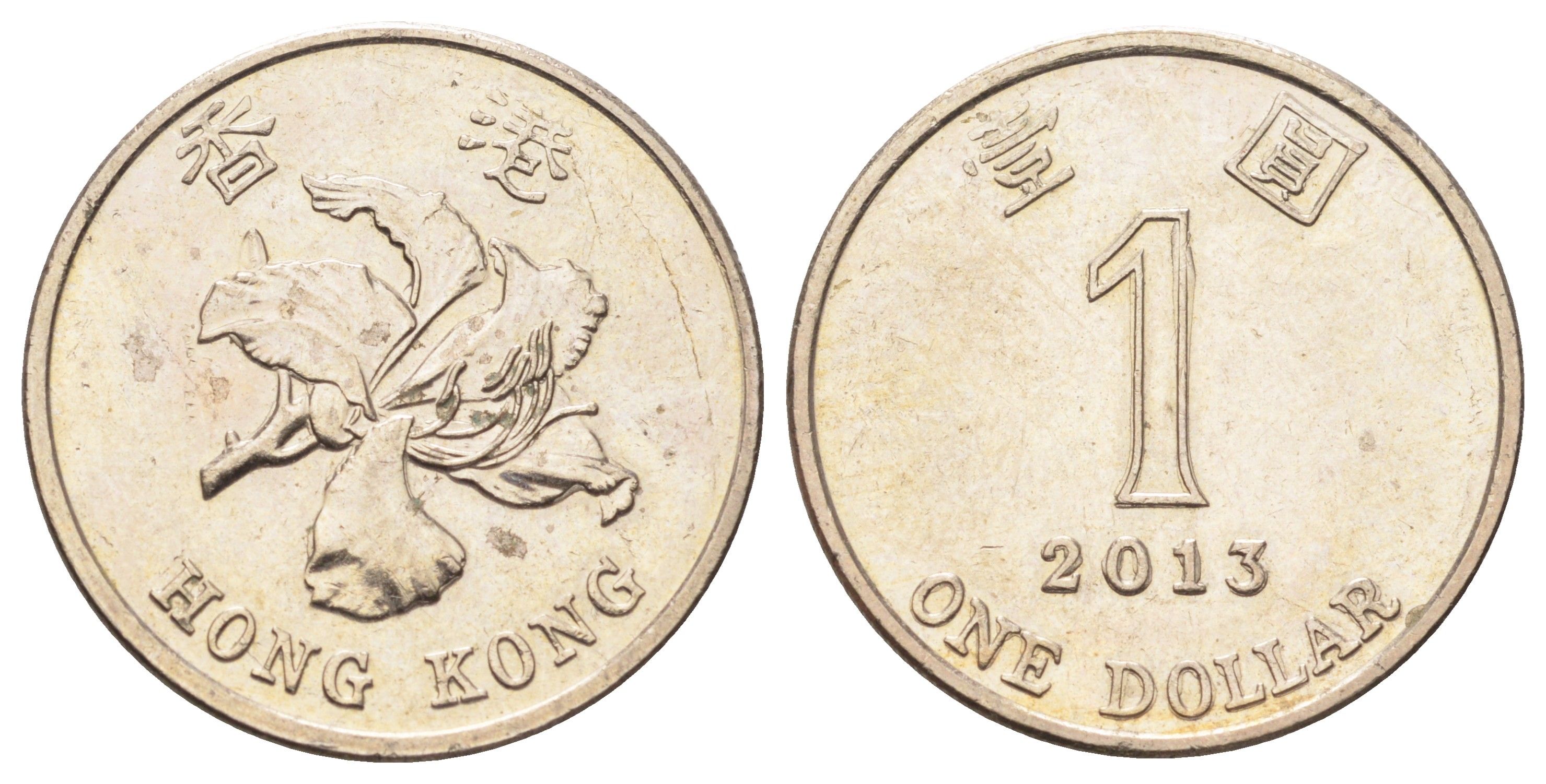 Гонконг 1 доллар 2013 KM 69a медно-никель UNC 4700-323