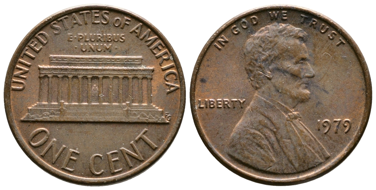 США 1 ЦЕНТ 1979 ЛИНКОЛЬН KM 201 медь цинк 71-1538