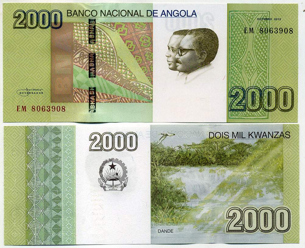 Ангола 2000 кванза 2012 Антонио Агостиньо Нето, Жозе Эдуарду душ Сантуш Pick 157 a бумага UNC (пресс) 451-403-1
