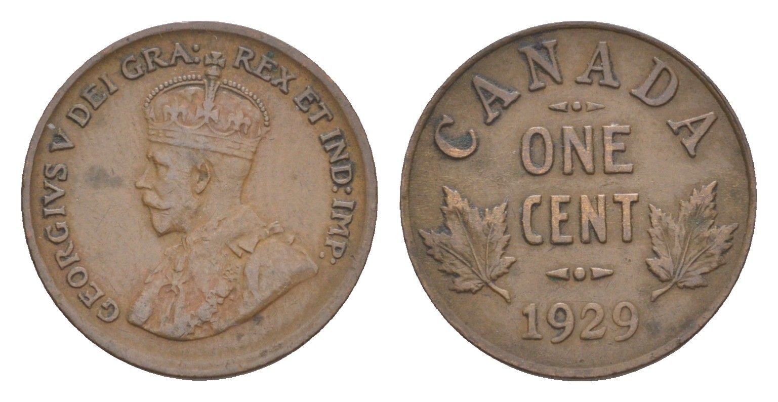 Канада 1 цент 1929 Георг V (1910-1936) KM 28 бронза 4636-546