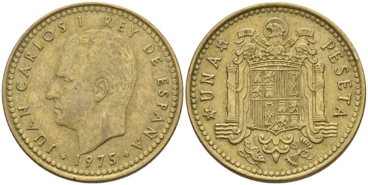 Испания 1 песета 1984 M, Хуан Карлос I (1975-2014) KM 821 алюминий 4604-315