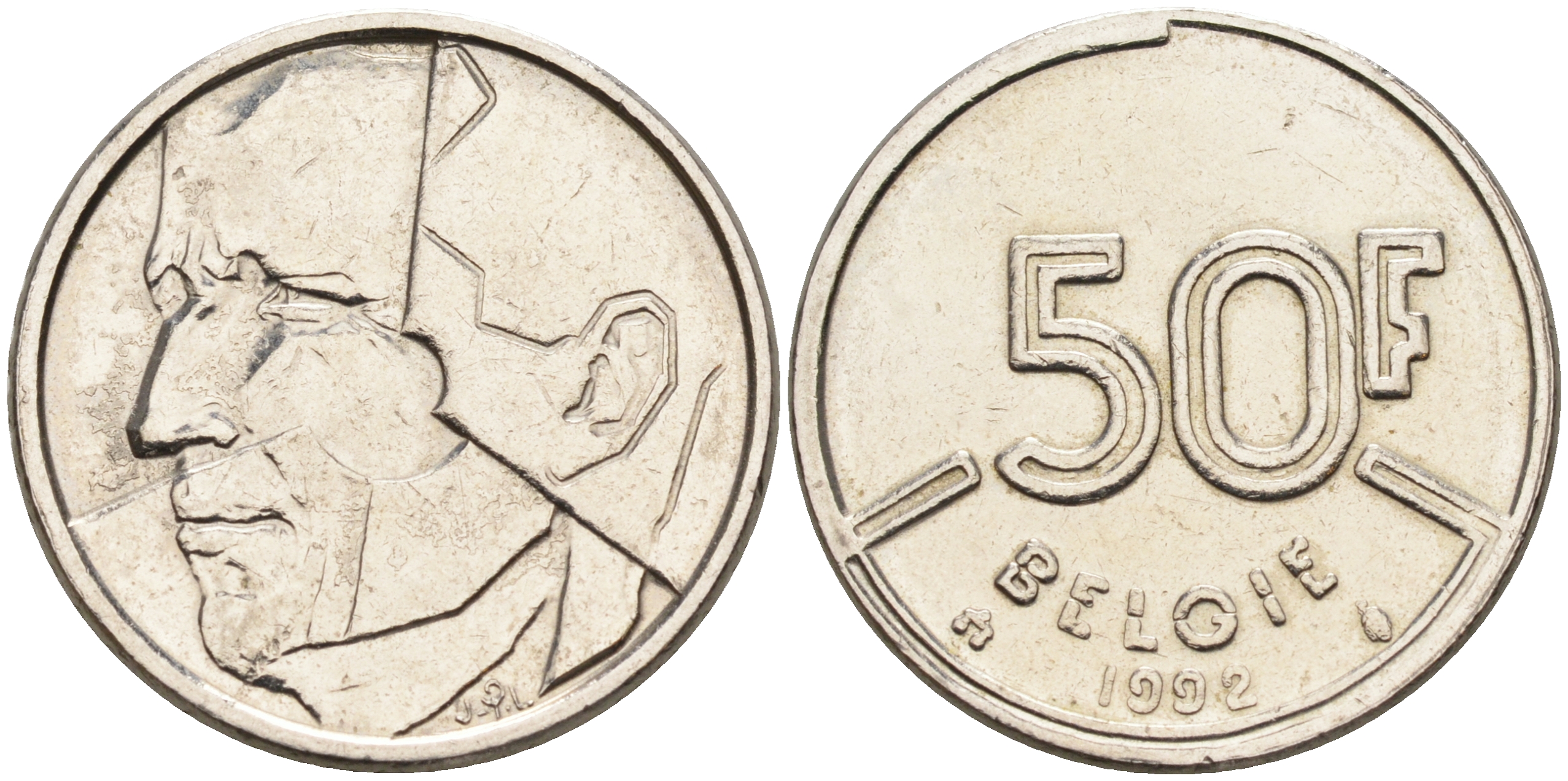 Бельгия 50 франков 1992 Belgie, Бодуэн I (1951-1993) KM 169 никель    4595-634
