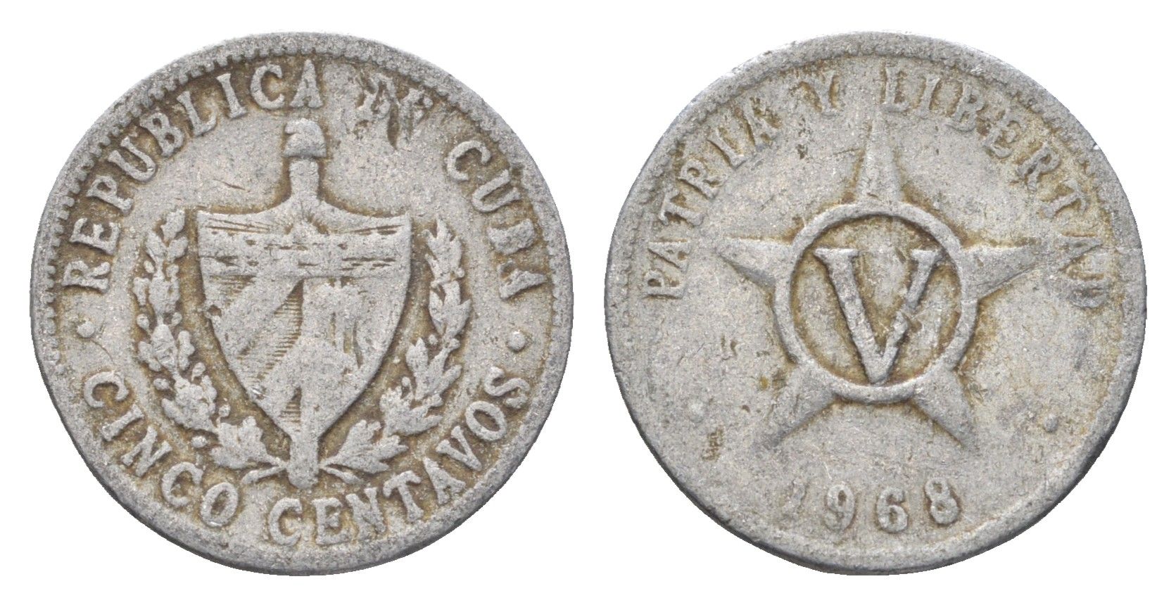 Куба 5 сентаво 1968 KM 34 алюминий 4664-728