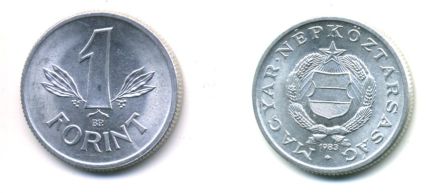 ВЕНГРИЯ 1 ФОРИНТ 1983 НАРОДНАЯ РЕСПУБЛИКА (1949-1989) KM 575 алюминий UNC 46-2647