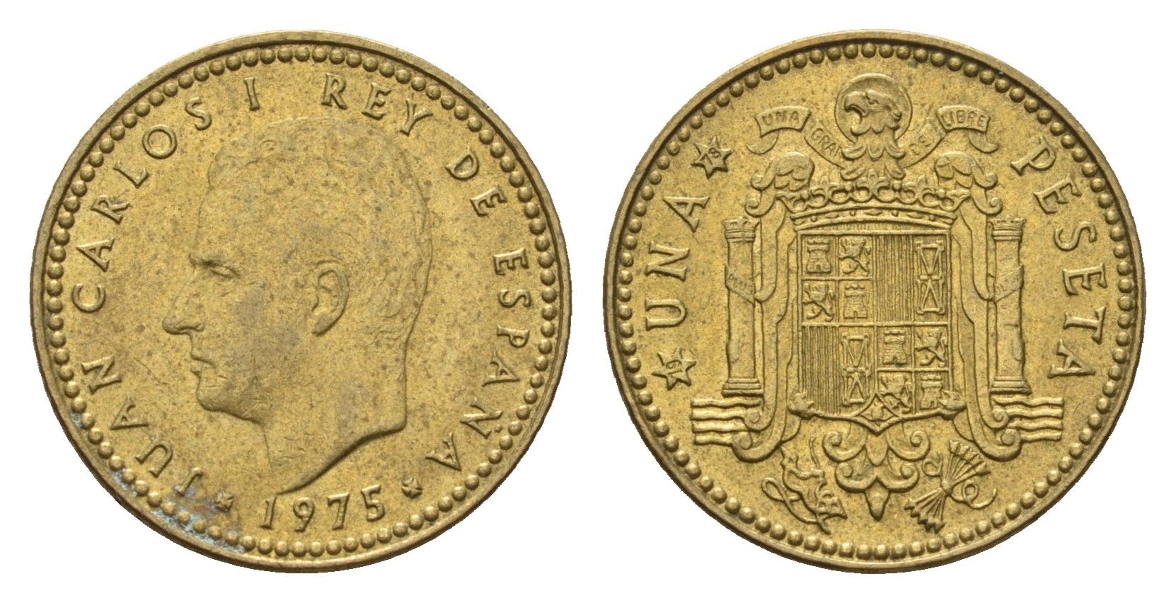 Испания 1 песета 1975 (78) Хуан Карлос I (1975-2014) KM 806 алюминиевая бронза 4684-1051