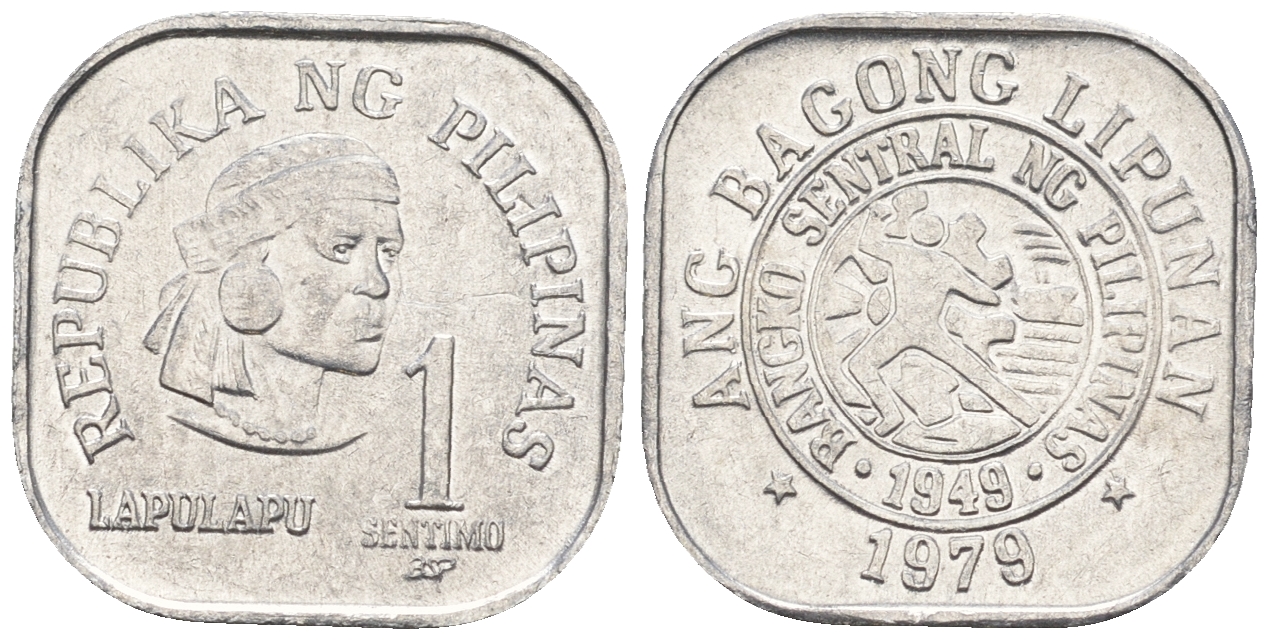 Филиппины 1 сентимо 1979 вождь острова Мактан Лапу-Лапу KM 205 алюминий  UNC  220-1111