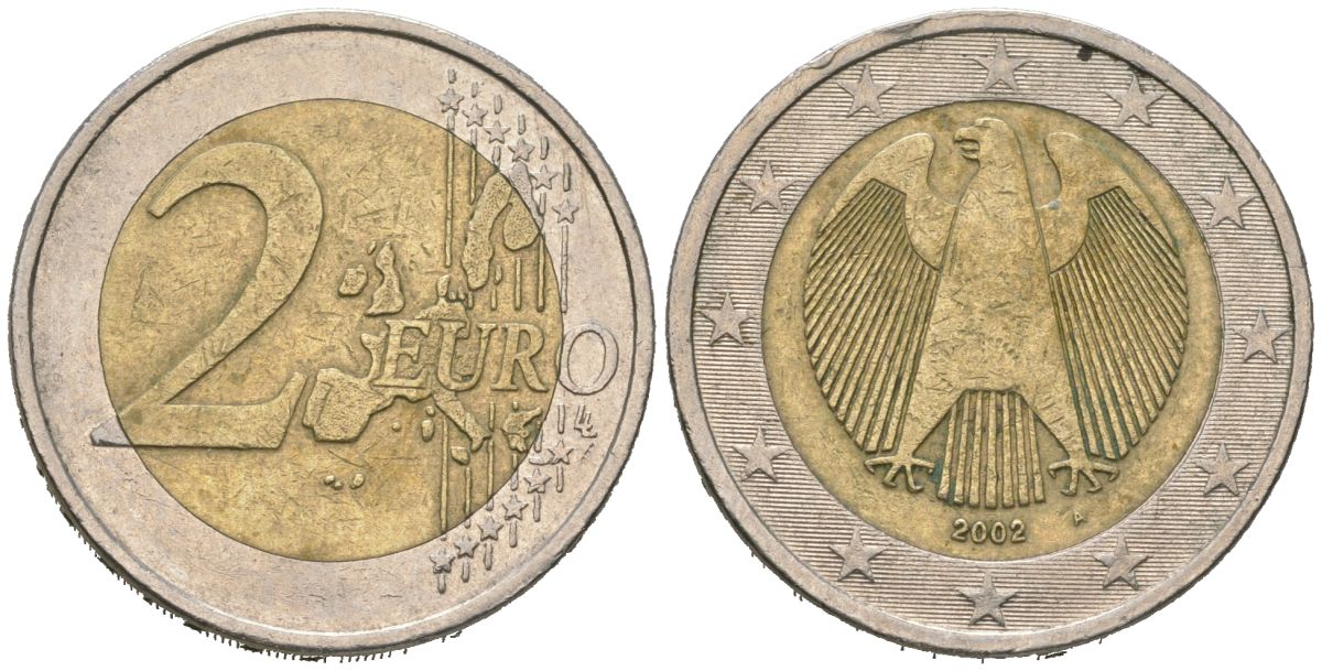 Германия 2 евро 2002 A KM 214 биметалл 4604-1041