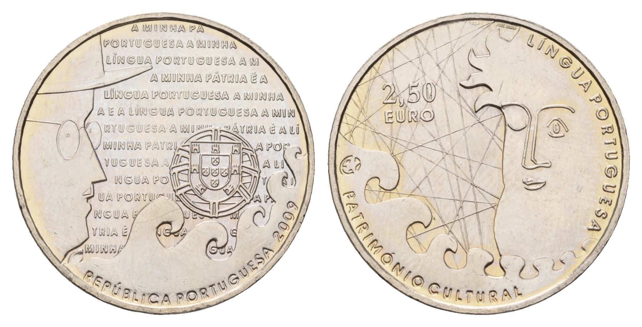 Португалия 2,5 евро 2009 Португальский язык KM 791 медно-никель BU 4675-352