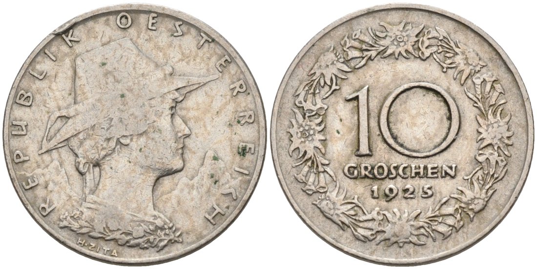 Австрия 10 грошей 1925 KM 2838 медно-никель 4573-527