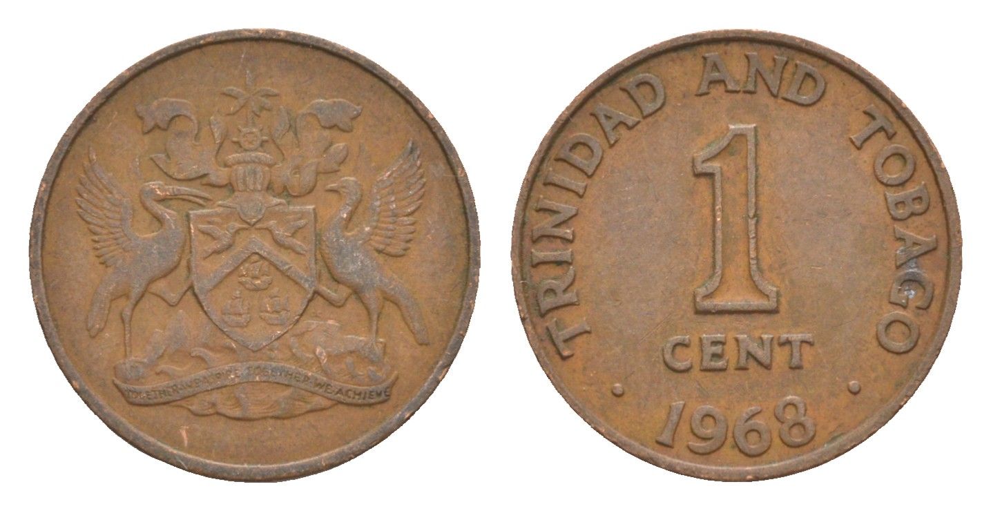 Тринидад и Тобаго 1 цент 1968 KM 1 бронза 4644-547
