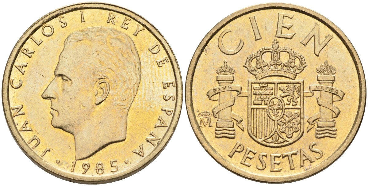 Испания 100 песет 1985 Хуан Карлос I (1975-2001) KM 826 алюминиевая бронза 4583-941