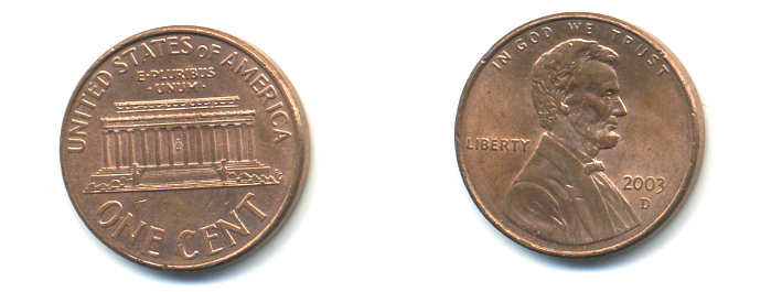 США 1 ЦЕНТ 2003 D ЛИНКОЛЬН KM 201b цинк плакированный медью UNC 179-552