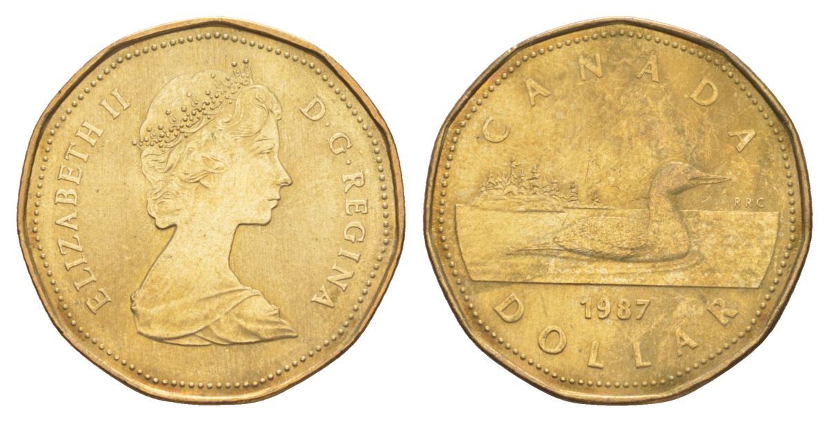 Канада 1 доллар 1987 Елизавета II (1952-2022), утка KM 157 никель плакированный алюминиевой бронзой 4631-1051