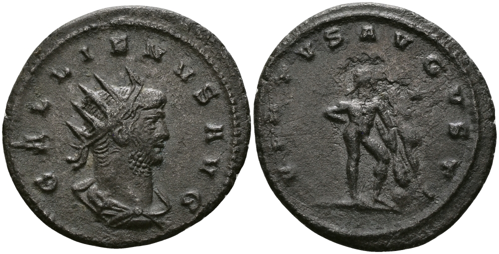 Римская Империя антониниан 253 - 268 Галлиен VIRTVS AVGVSTI Антиохия Good Very fine RIC 673 биллон 1073-10-64