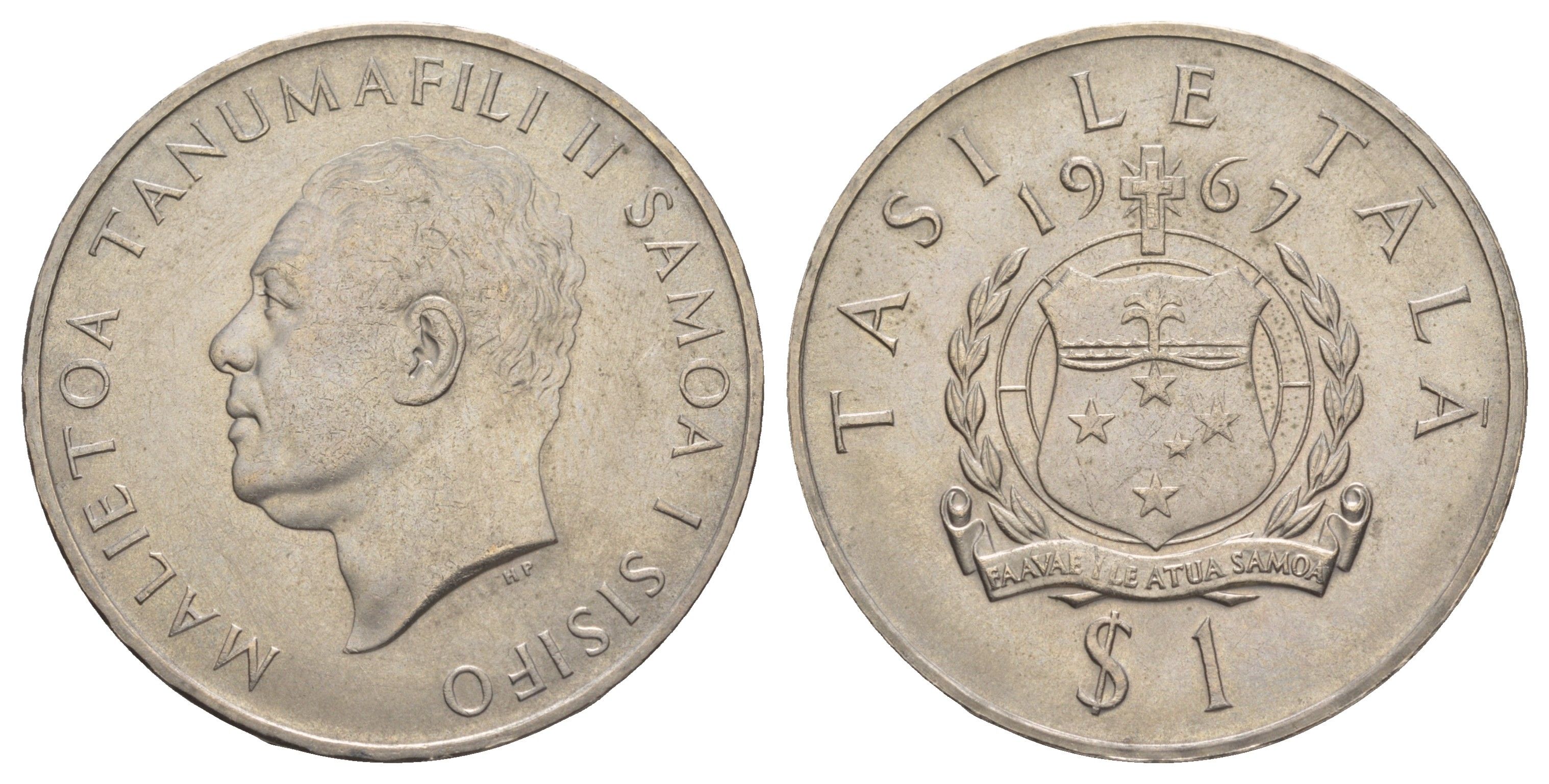 Самоа 1 тала 1967 год-тип KM 7 медно-никель UNC 4184-1135