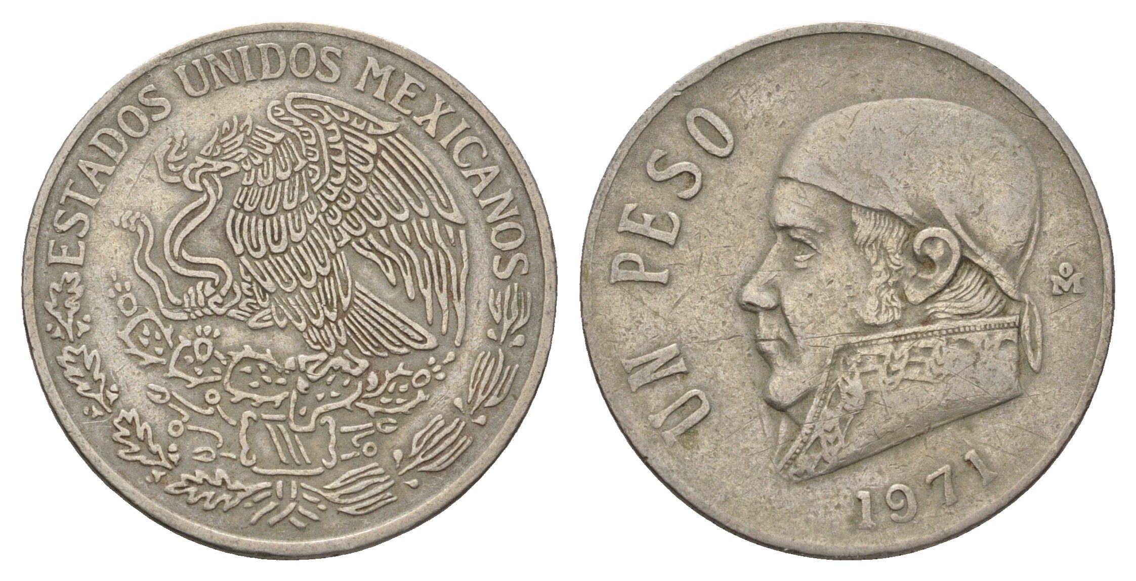 Мексика 1 песо 1971 Хосе Мария Морелос KM 460 медно-никель 4703-116