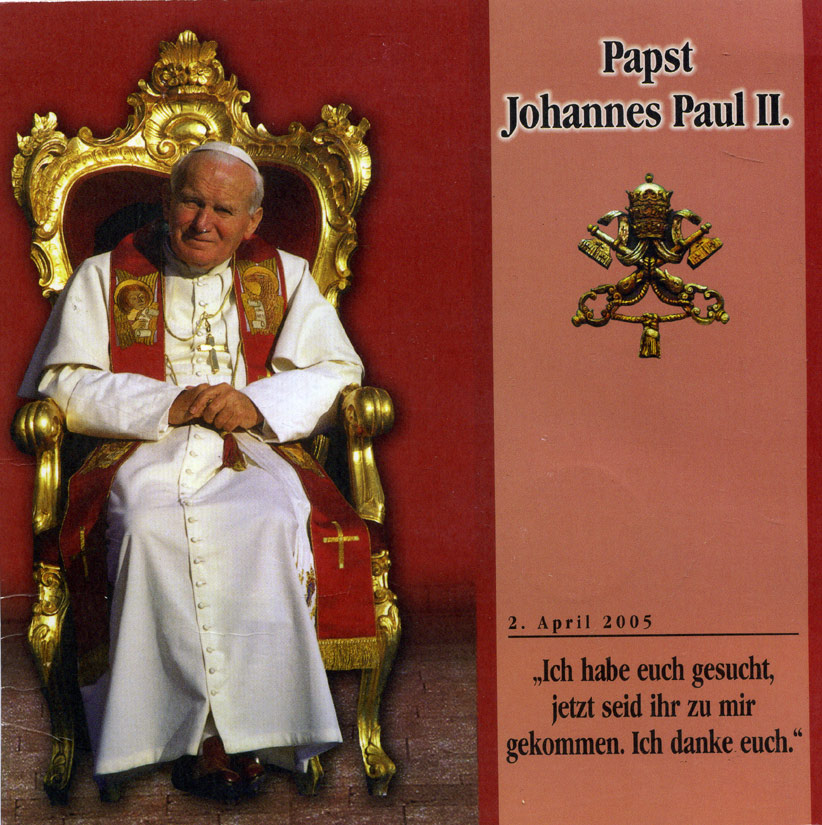 Мальтийский Орден набор из 5 монет по 1 лире 2005 на смерть папы Иоанна Павла II (18 мая 1920 - 2 апреля 2005), в картонном буклете медно-никель UNC 5-4-3-12