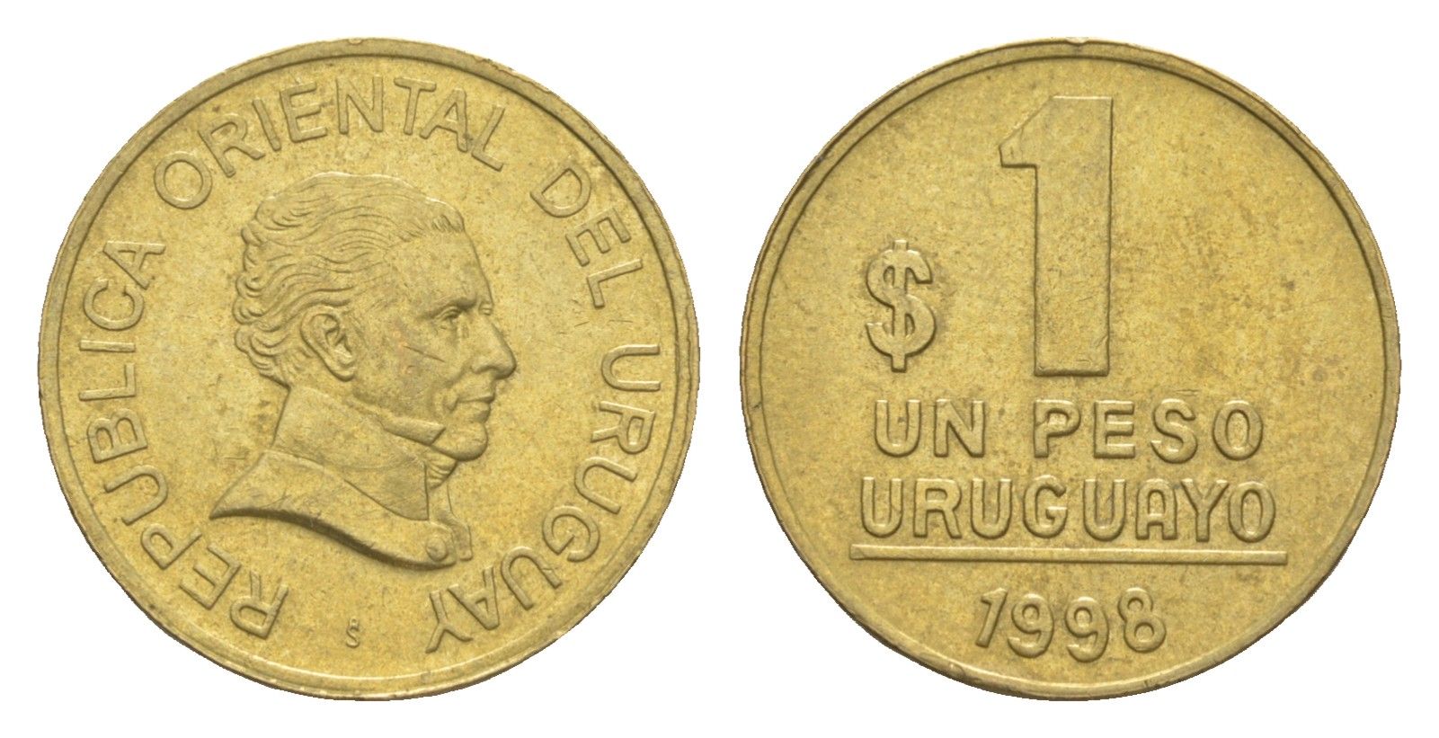 Уругвай 1 песо 1998 KM 103.2 алюминиевая бронза 4649-628