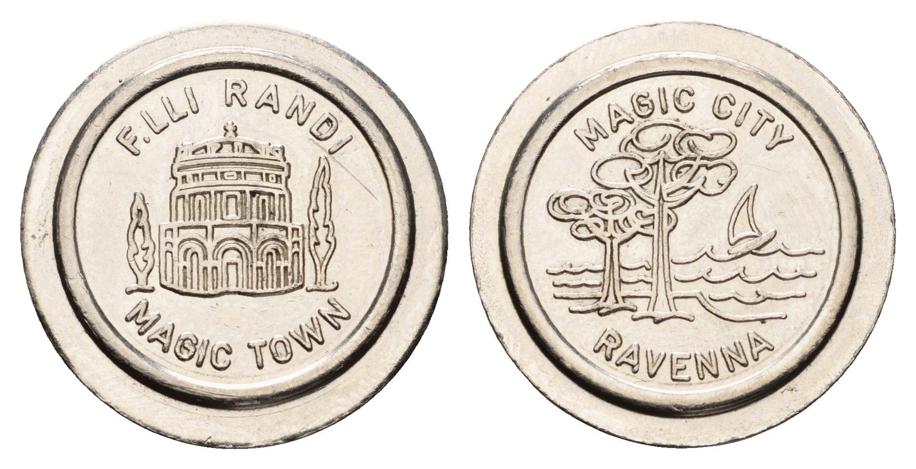 Италия, Равенна жетон Magic City диаметр 24 мм, вес 5,6 гр нержавеющая сталь 4670-816