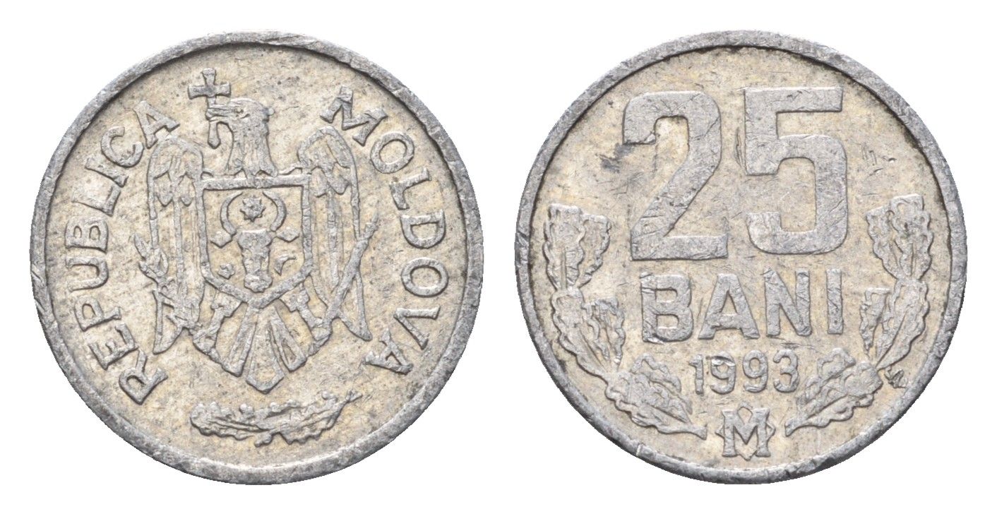 Молдавия (Молдова) 25 бань (бани) 1993 KM 3 алюминий 4694-1062