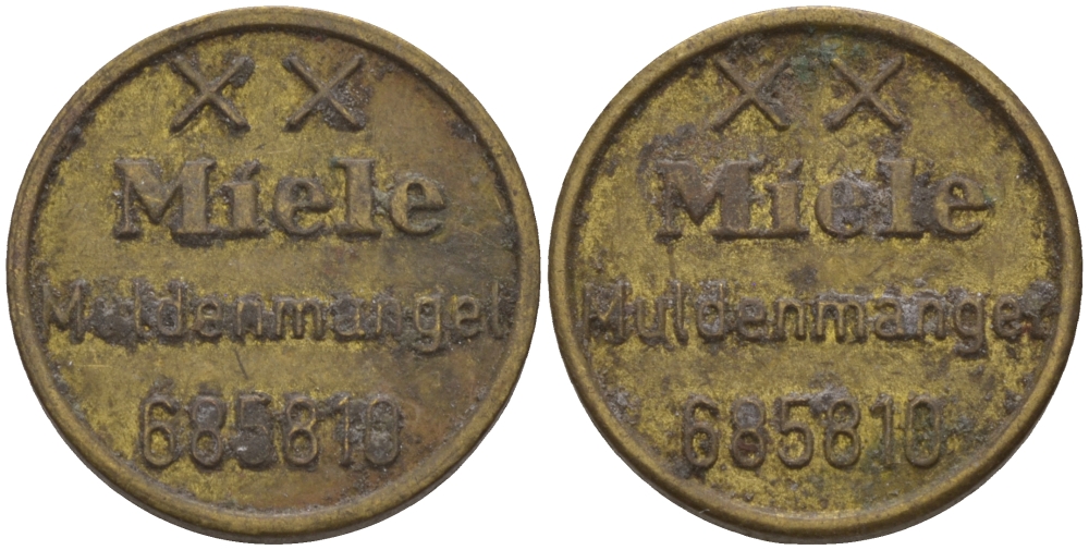 ЕВРОПА ЖЕТОН ND XX MIELE MULDENMANGEL 685810, ДИАМЕТР 17 ММ. латунь 99-432