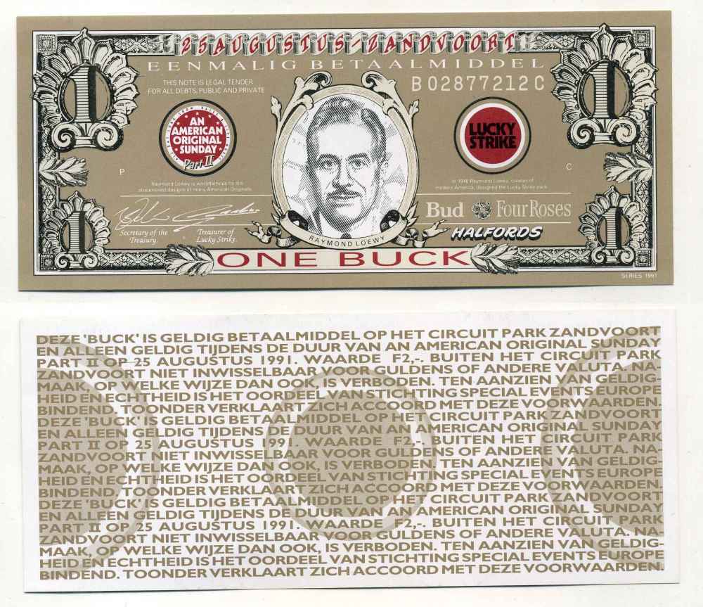 США 1 БАК ND СУВЕНИРНАЯ БАНКНОТА, 25 АВГУСТА ЗАНДВОРТ, РЕЙМОНД ЛОУИ, ЛАЙКИ СТРАЙК бумага UNC (ПРЕСС) 8588-28-2-2