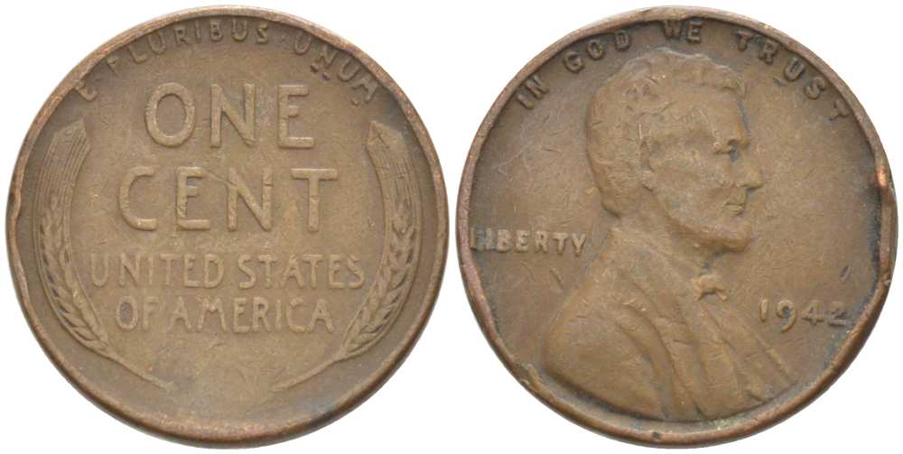США 1 ЦЕНТ 1942 ЛИНКОЛЬН KM 132 бронза 218-429