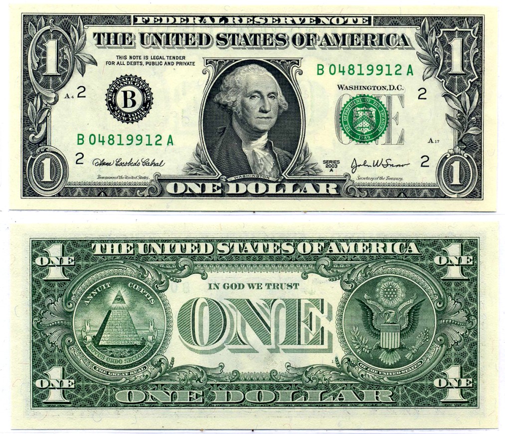 США 1 доллар 2003 Буква "В", Нью-йорк, штат Нью-йорк Pick 515a бумага UNC (пресс) 8564-36-3-2