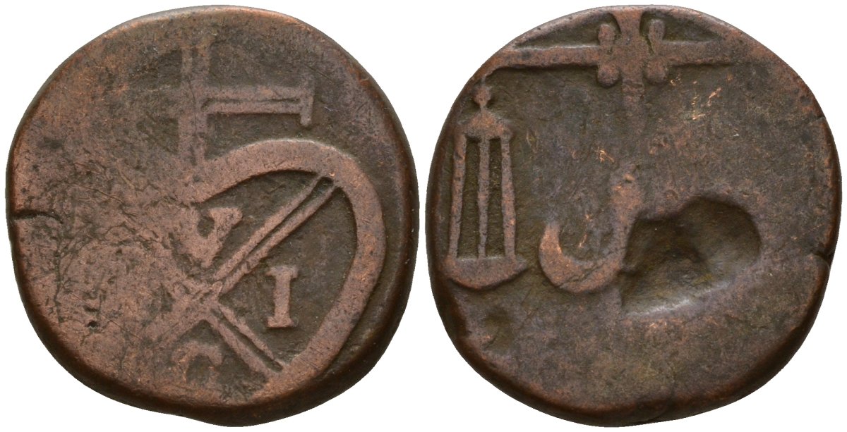 Британская Индия 1/2 пайса 1802-1829 Бомбейское президентство KM 197 медь 4112-143