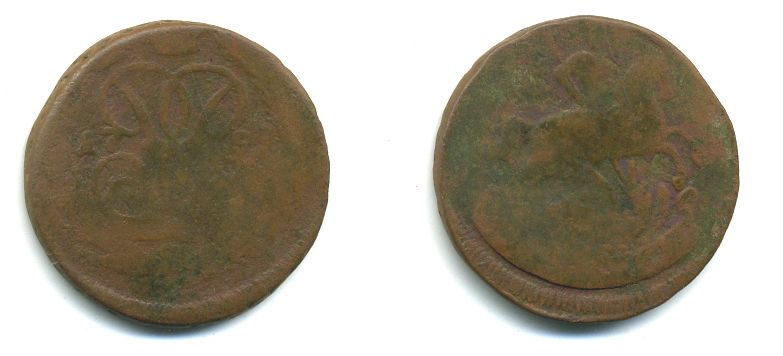 РОССИЯ 1 КОПЕЙКА 1759 медь 61-433