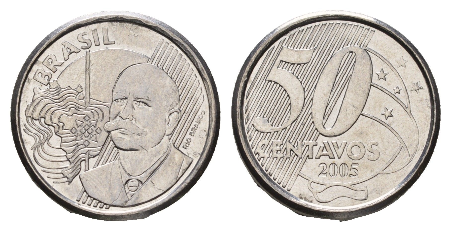 Бразилия 50 сентаво 2005 KM 651a нержавеющая сталь UNC 4163-857