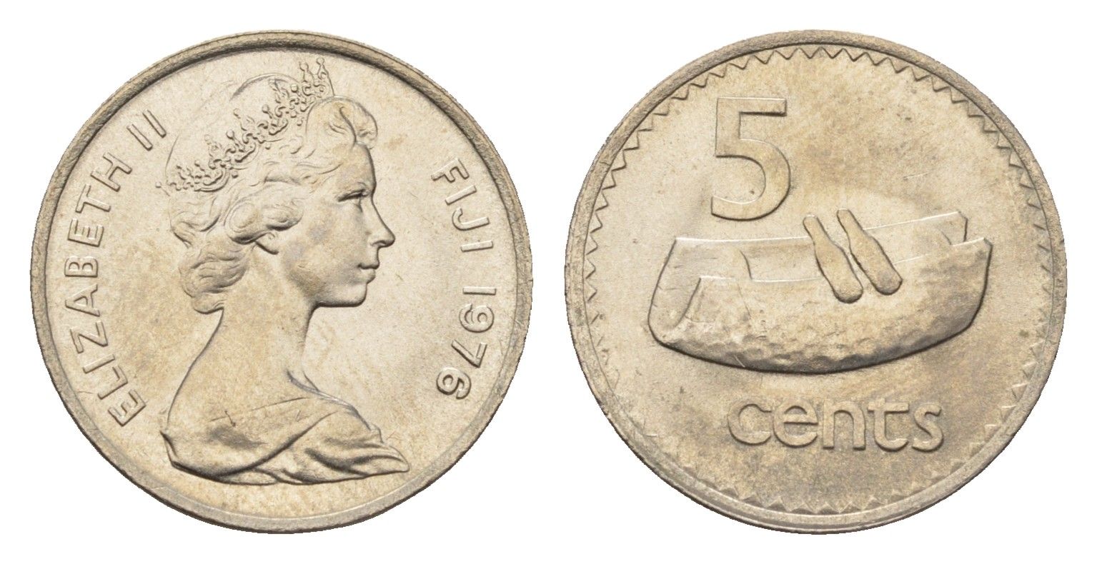 Фиджи 5 центов 1976 KM 29 медно-никель UNC 4687-1149